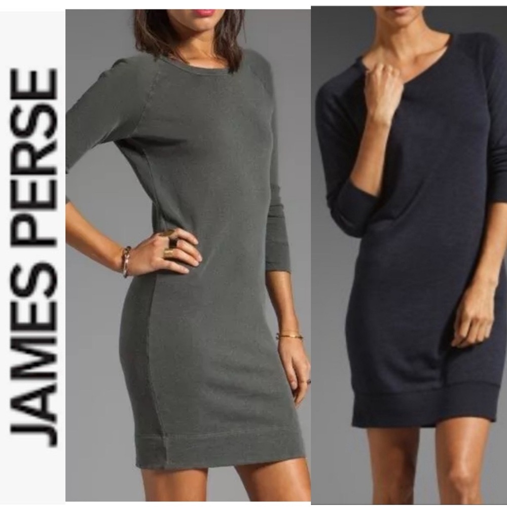 James Perse Gray Raglan Sleeve Sweatshirt Dress size 1